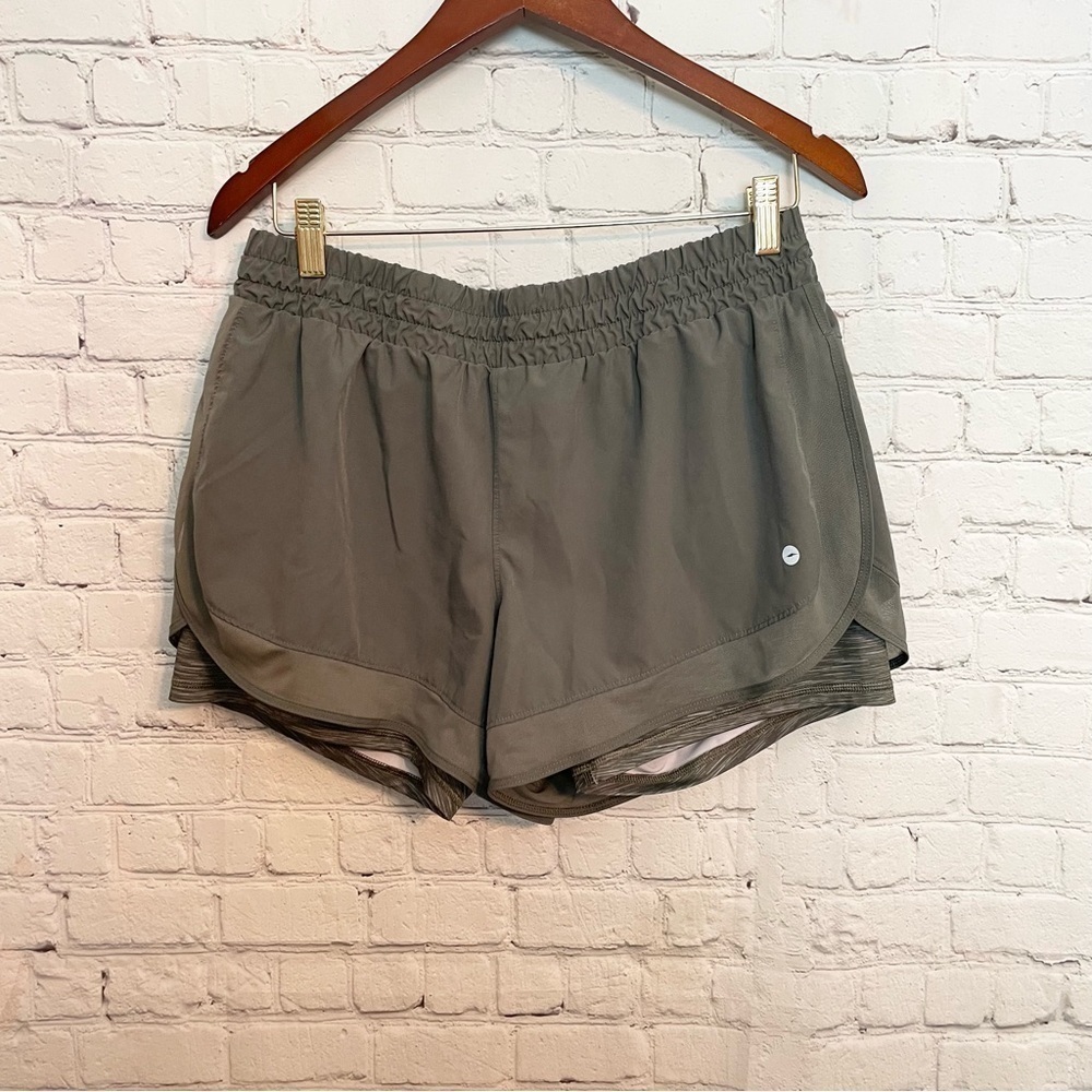 Olive Green Track Fitness Shorts Size: Large